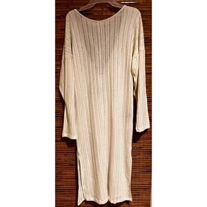 Zara Sz 4/6 Small Collection Sheer Rustic‎ Long Tunic Dress Cream, Beach, Boho